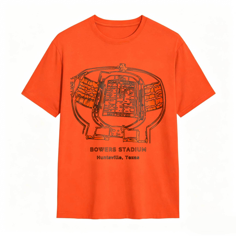 Bowers Stadium Huntsville Texas Arena Map Design T-shirt