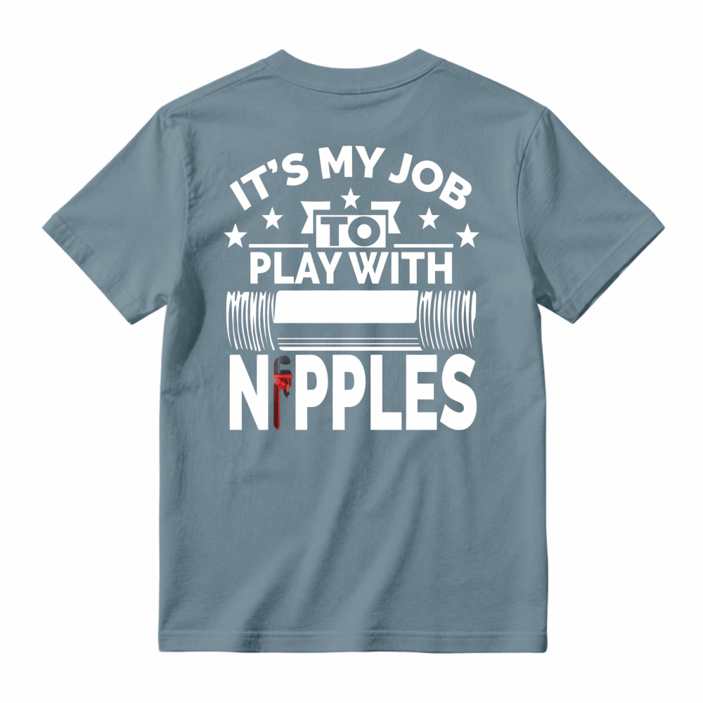 Its My Job To Play With Nipples Barbell Weightlifting Gym Humor T-shirt