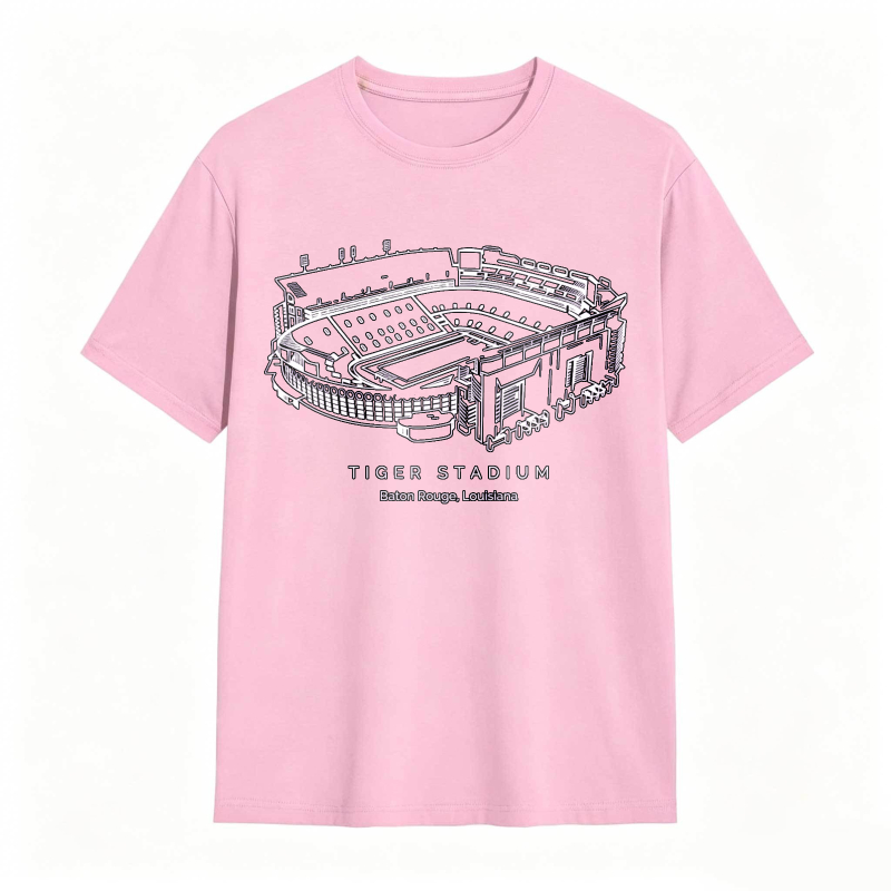 Tiger Stadium Detroit Michigan Architecture Line Drawing T-shirt