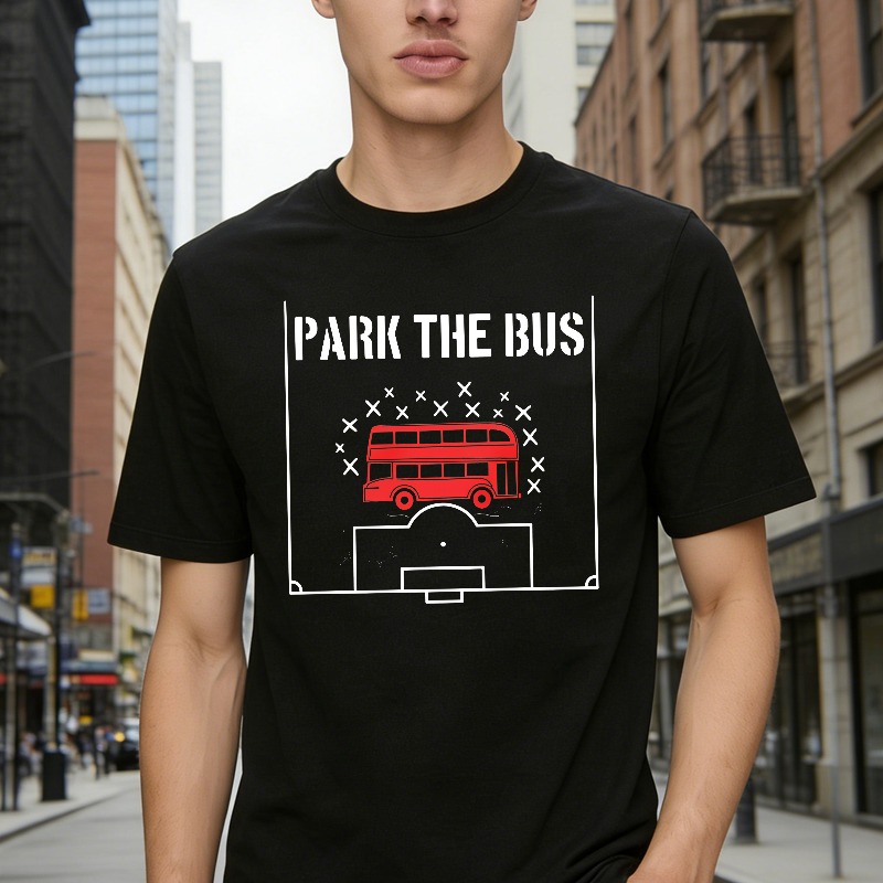Park The Bus Football Strategy With Red Double Decker Bus Unisex Classic T-shirt