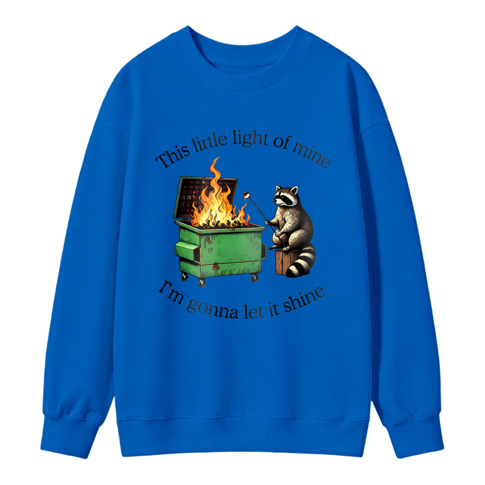 Raccoon Lighting Dumpster On Fire Unisex Crewneck Classic Sweatshirt