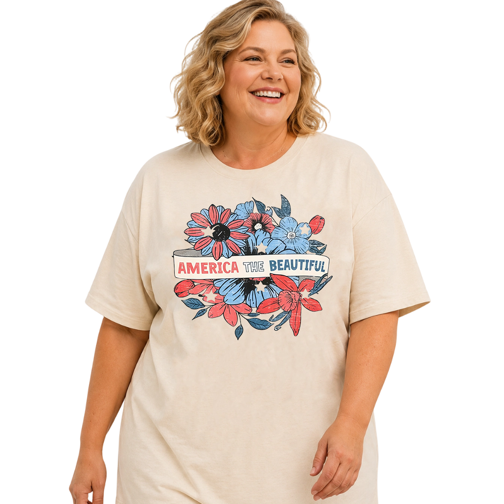 Vintage America The Beautiful Oversize Graphic Tee