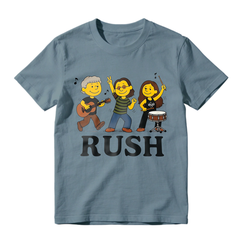 Rush Band Cartoon Characters Music Group Unisex Classic T-shirt