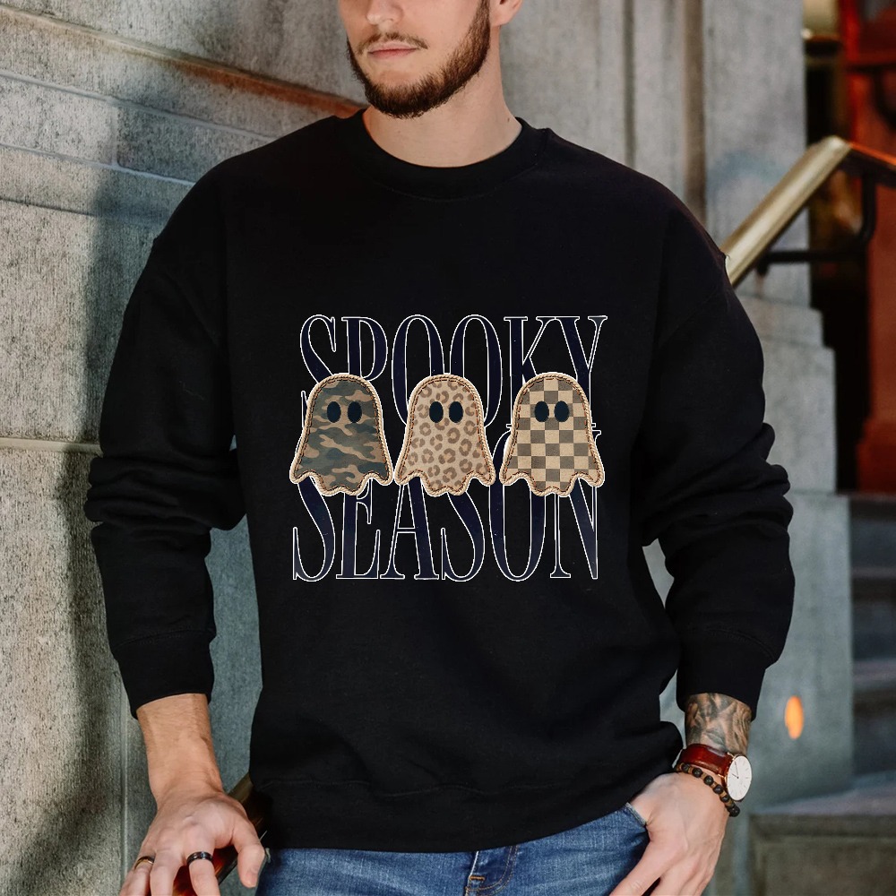 Spooky Season Ghost Pattern Sweatshirt