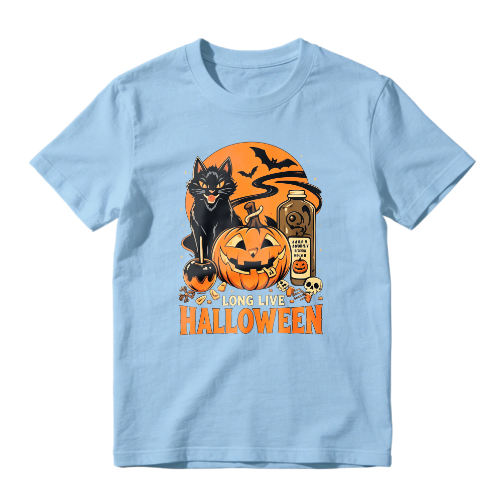 Halloween Pumpkin Cat Bat Skull Long Live Halloween Unisex Classic T-shirt