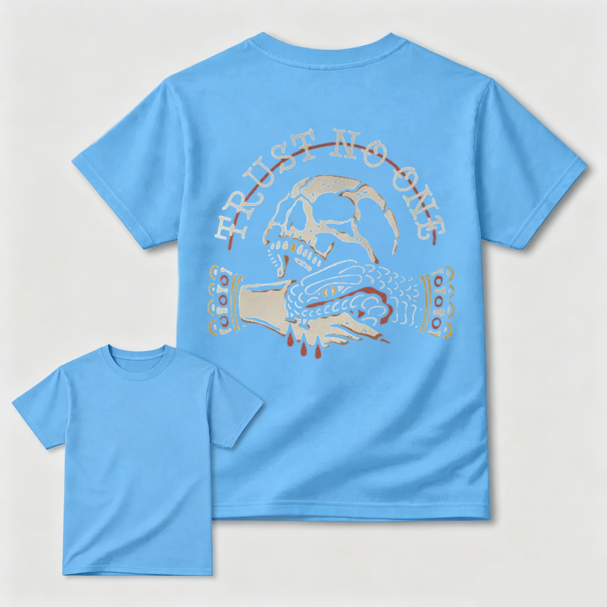 Trust No One Skull Snake Traditional Tattoo Graphic Tee