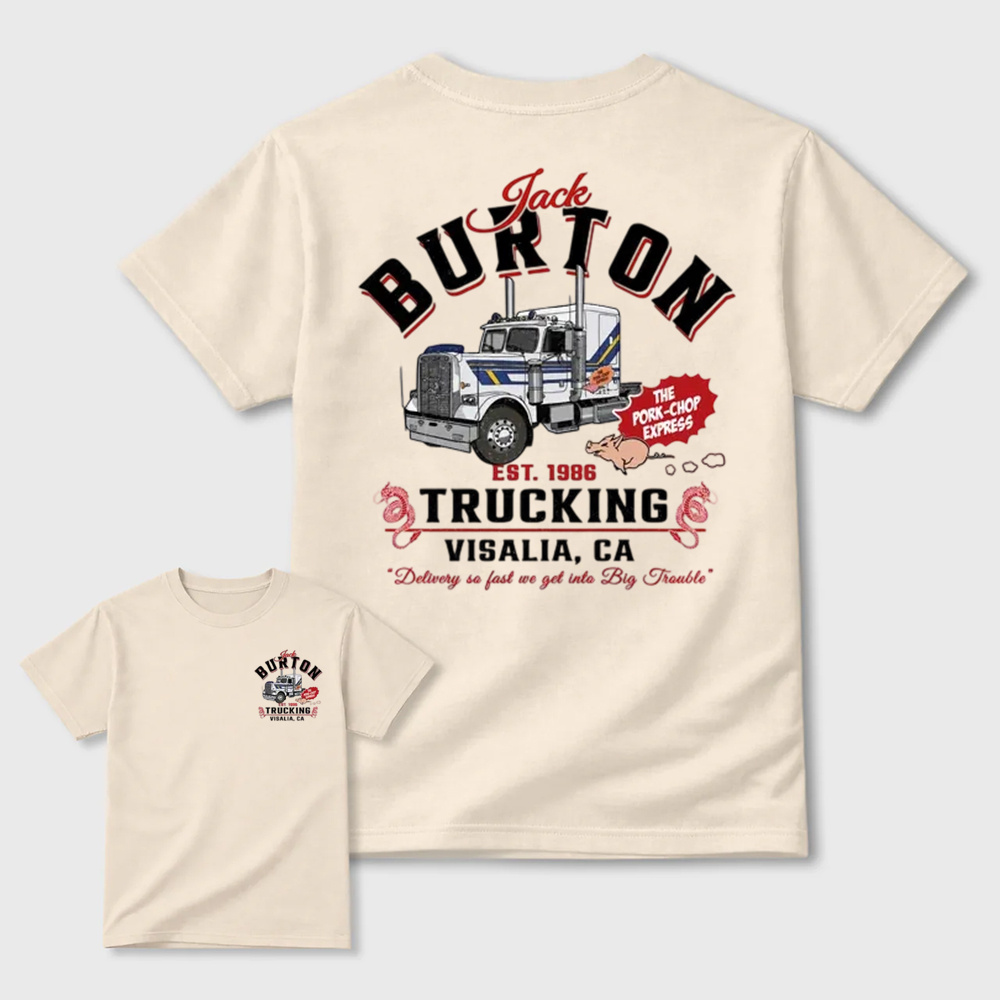 Jack Burton Trucking Shirt, Big Trouble in Little China Tee, Vintage Trucker Graphic T-Shirt, 80s Movie Fan Gift, MADE IN USA