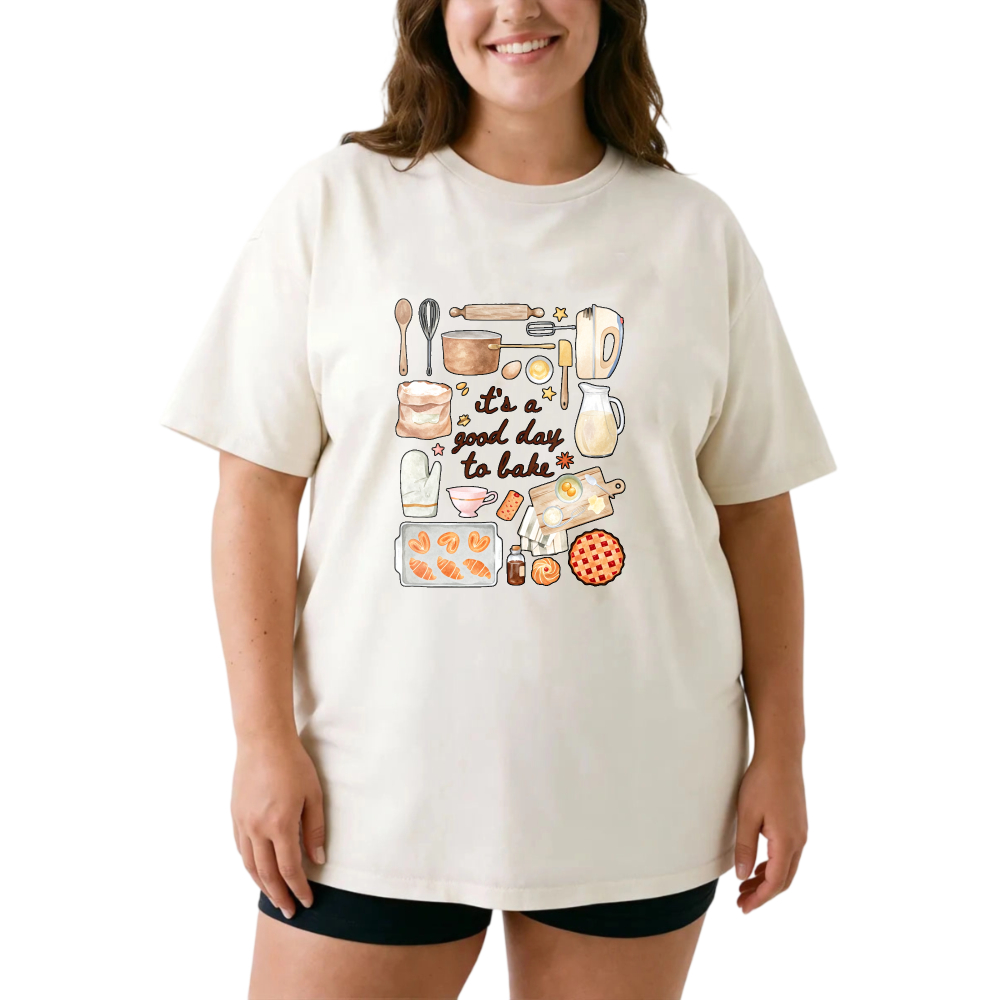 Baking Tools And Desserts Pattern tshirt 100% cotton