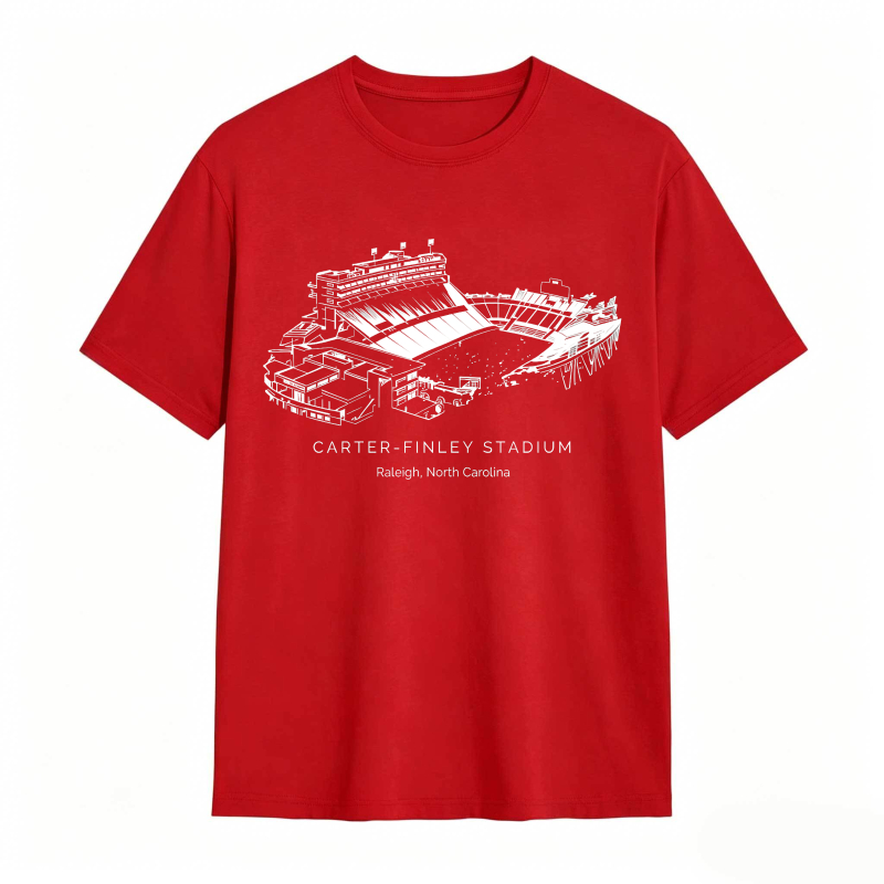 Carter Finley Stadium Raleigh North Carolina Stadium Line Art Design T-shirt