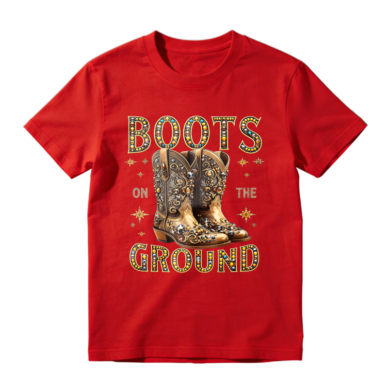 Boots On The Ground Western Cowboy Boots Design Classic T-shirt
