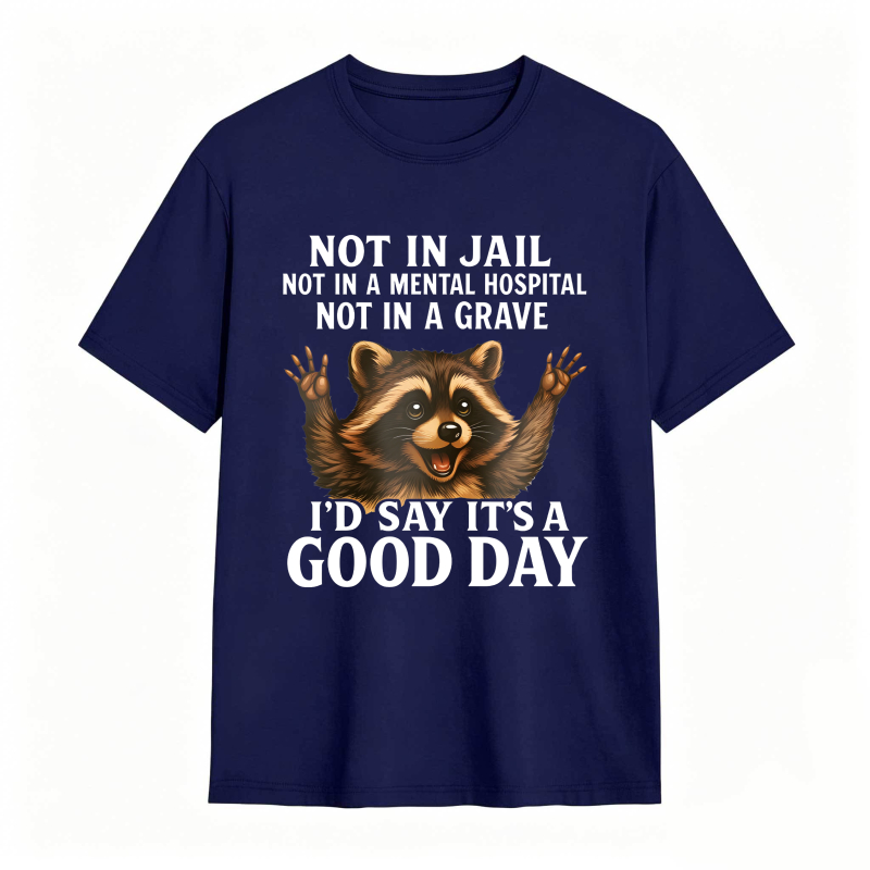 Raccoon Not In Jail Not In A Mental Hospital Not In A Grave I D Say Its A Good Day Unisex Classic T-shirt