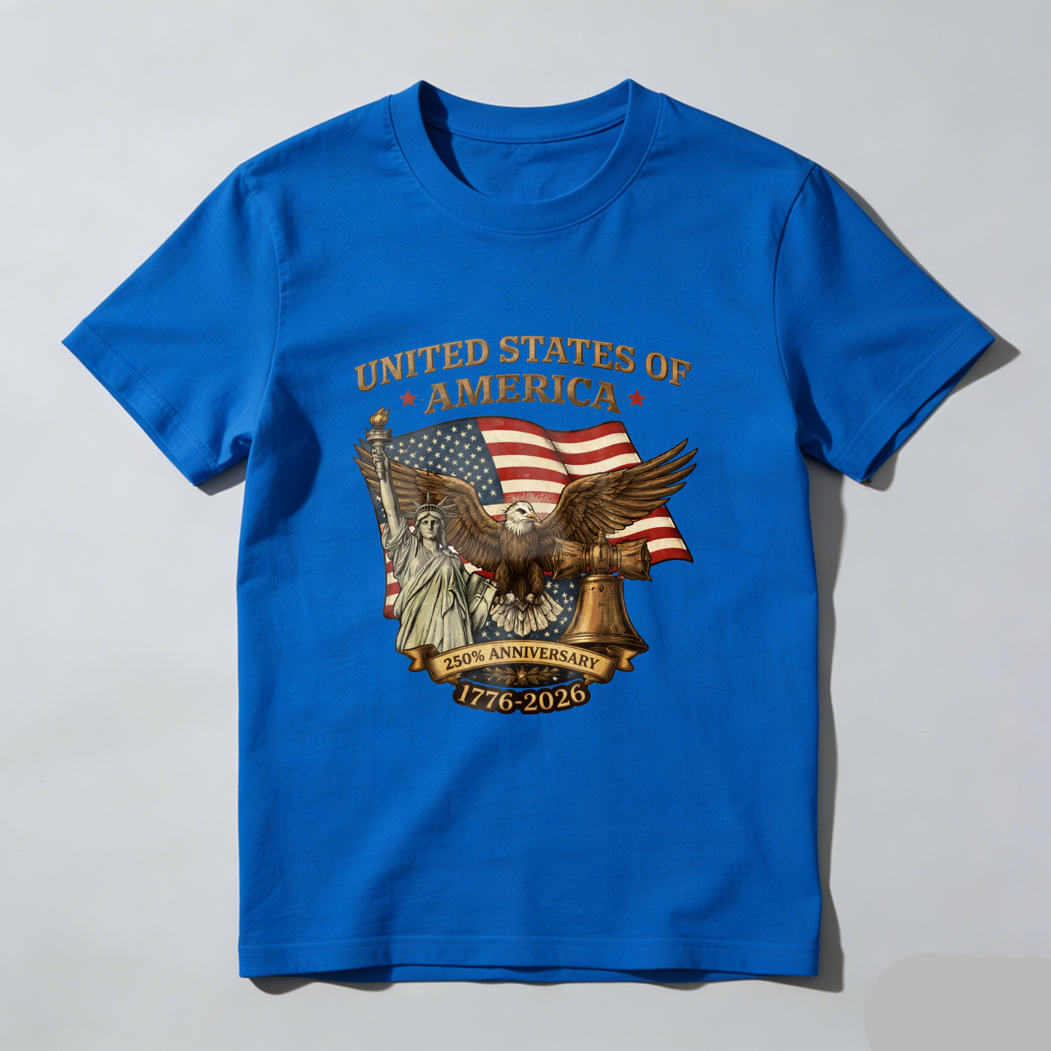 United States Of America 250th Anniversary 1776 2026 Eagle And Flag Patriotic T-Shirt