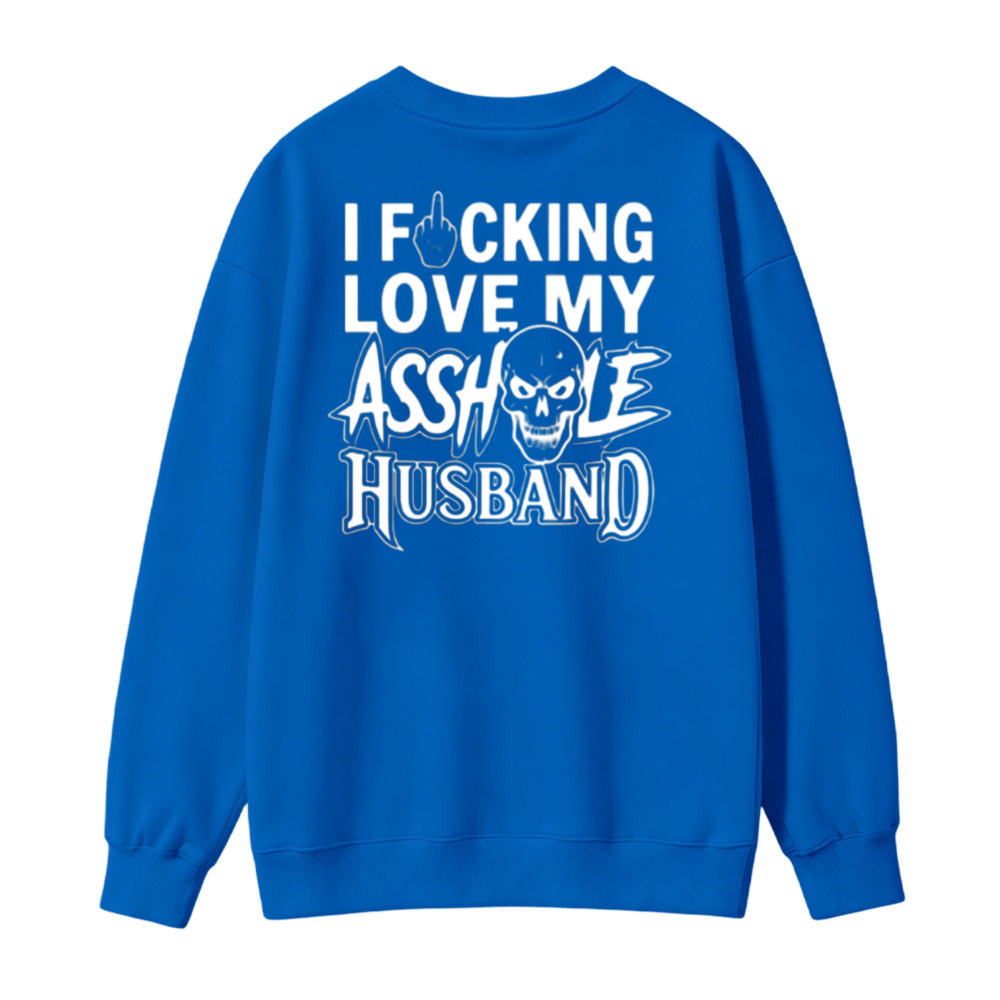 Funny Skull Graphic I Love My Husband Sweatshirt
