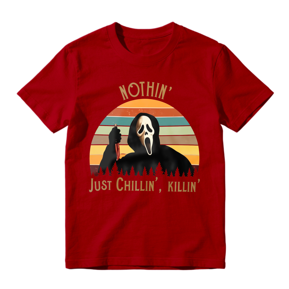 Nothin Just Chillin Killin Ghostface Horror Movie Retro Sunset Unisex Classic T-shirt