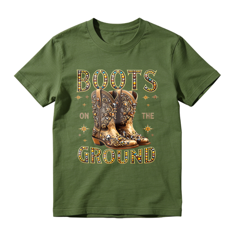 Boots On The Ground Western Cowboy Boots Design Classic T-shirt