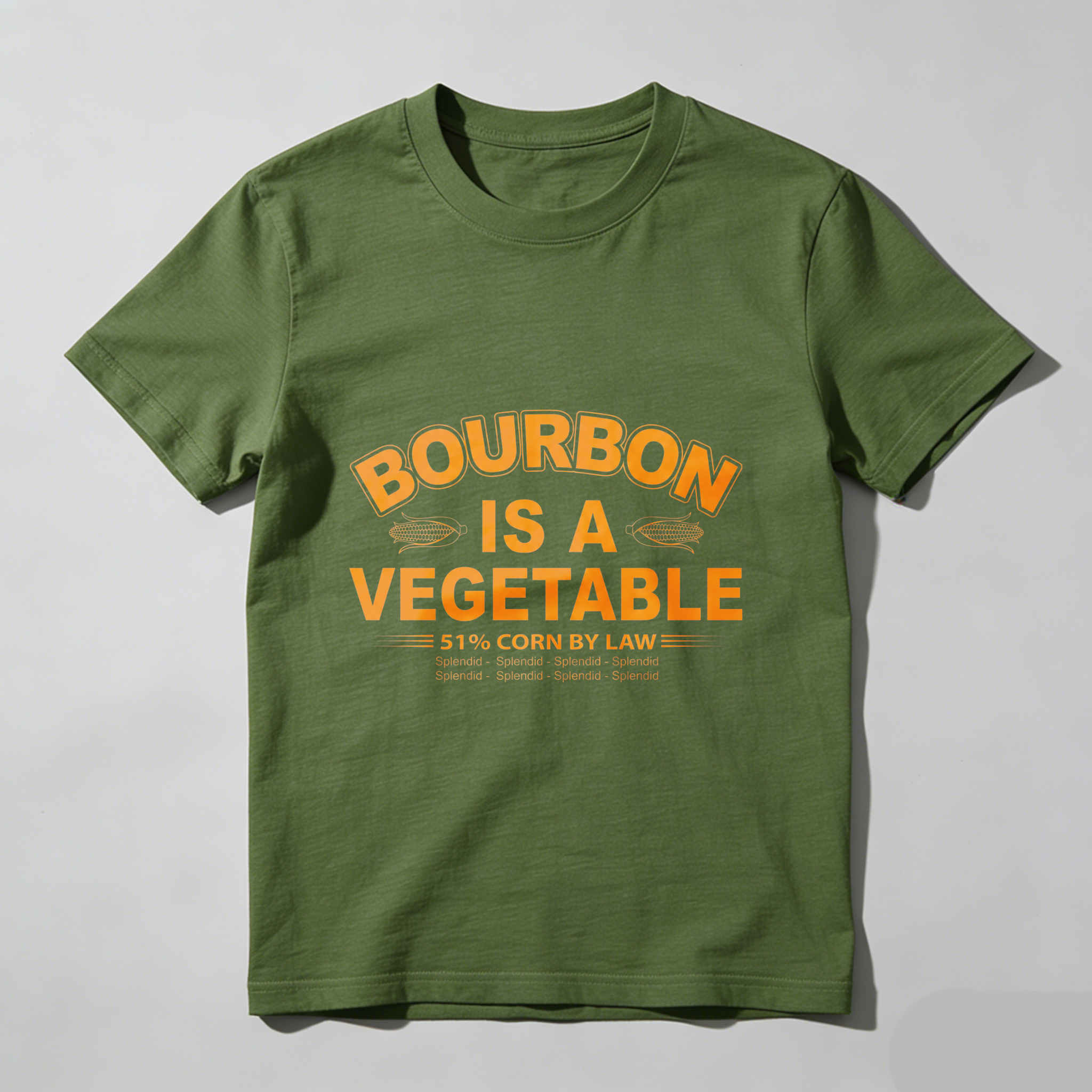 TEECURENT Bourbon Is A Vegetable 51 Percent Corn By Law Pure Cotton Short Sleeve T Shirt