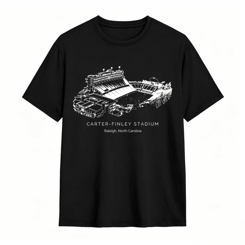 Carter Finley Stadium Raleigh North Carolina Stadium Line Art Design T-shirt
