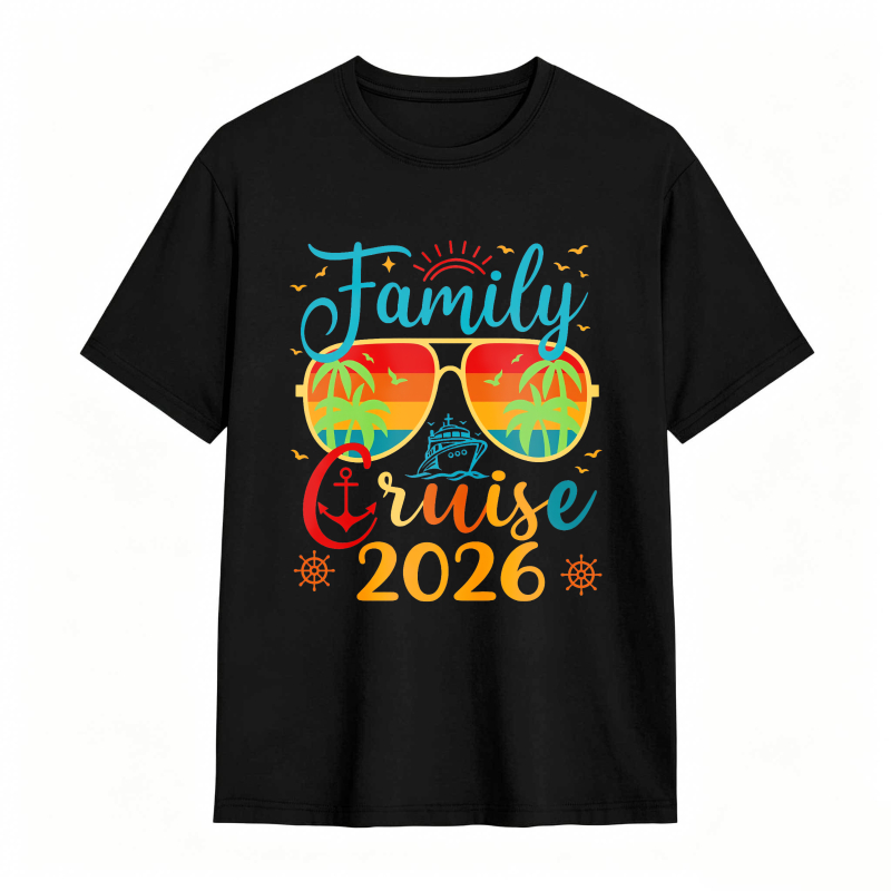 Family Cruise 2026 Sunglasses Palm Tree Ship Anchor Sun Unisex Classic T-shirt