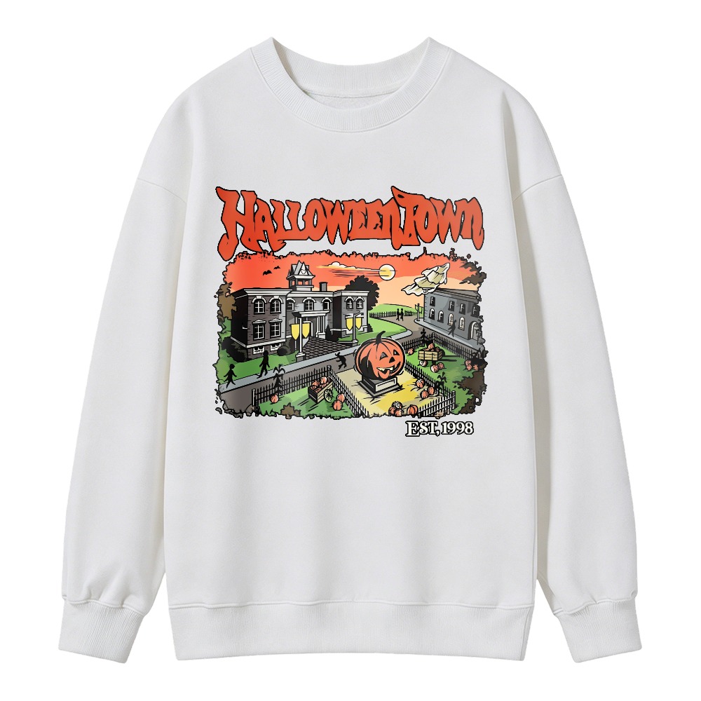 Halloweentown Est Nineteen Ninety Eight Print Unisex Crewneck Classic Sweatshirt