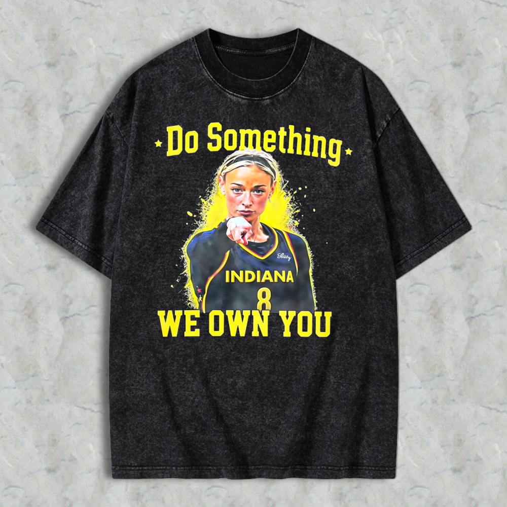 Do Something We Own You Indiana 8 Basketball Player Graphic Washed T-shirt