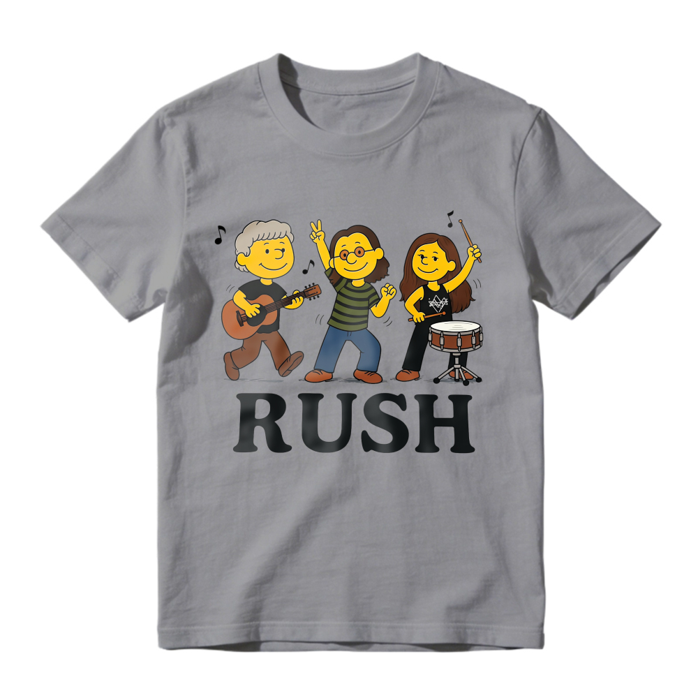 Rush Band Cartoon Characters Music Group Unisex Classic T-shirt
