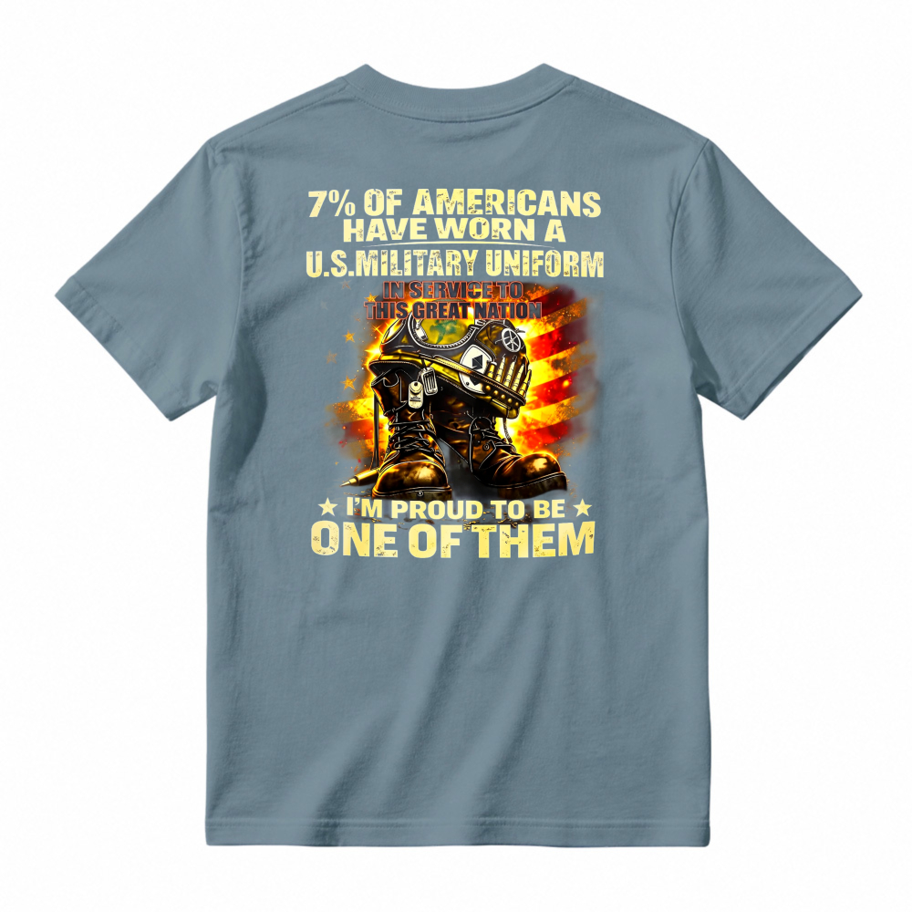 Proud American Military Veteran Service Graphic Tee Design tshirt 100% cotton