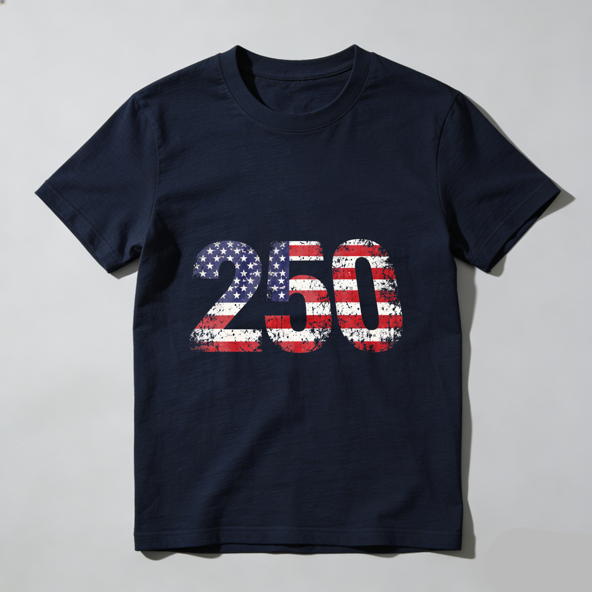 250 Usa Flag Independence Day Patriotic T-Shirt Black American Celebration Apparel