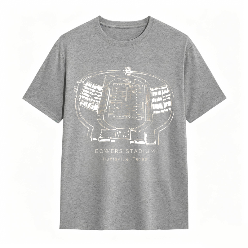 Bowers Stadium Huntsville Texas Map Design T-shirt