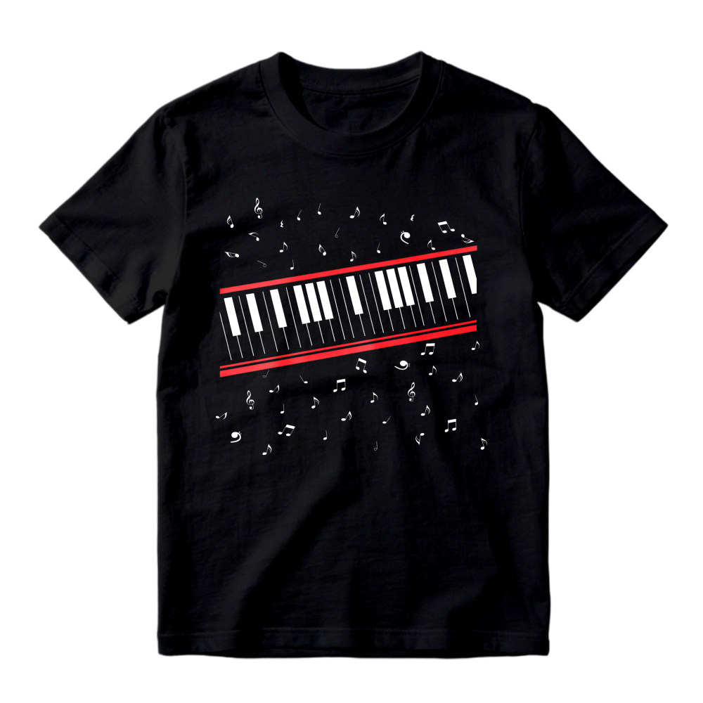 Piano Keyboard With Music Notes T-shirt