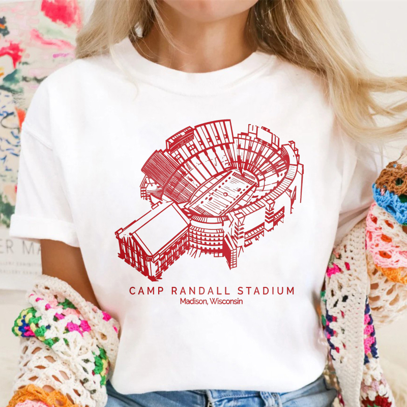 Camp Randall Stadium Madison Wisconsin Architectural Design T-shirt