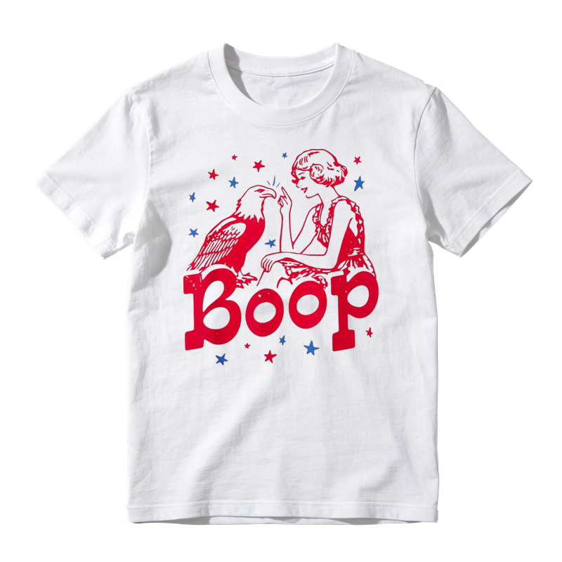 Boop The Eagle Retro America 4th of July Patriotic Graphic T-Shirt