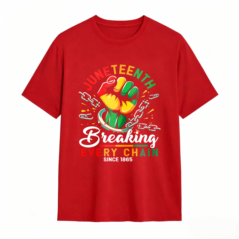 Juneteenth Breaking Every Chain Since 1865 Fist And Chains Design Unisex Classic T-shirt