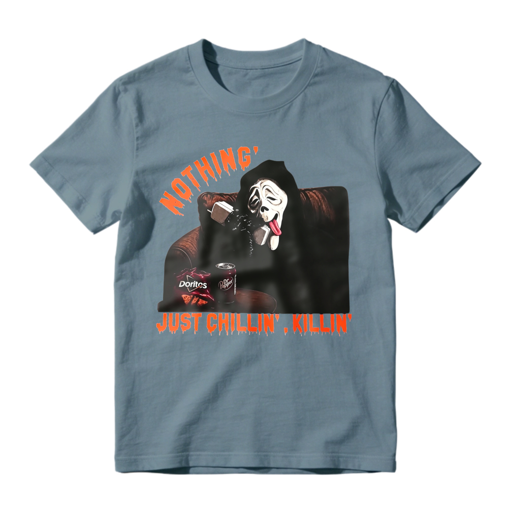 Nothing Just Chillin Killin Ghost Face Mask Horror Movie Parody Unisex Classic T-shirt