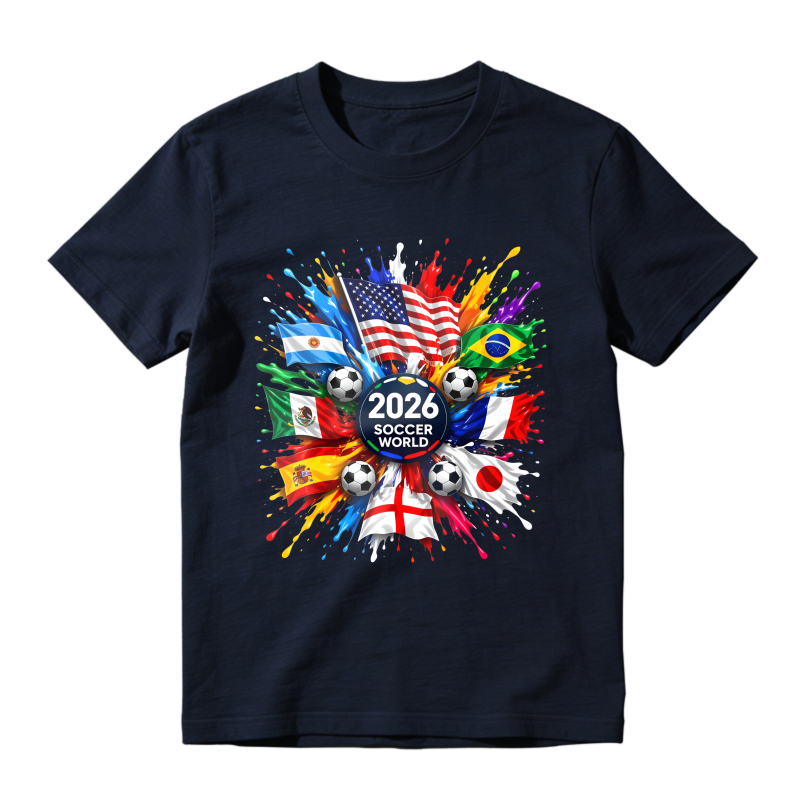 2026 Soccer World Cup Flags And Balls Design Classic T-shirt