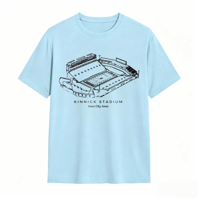 Kinnick Stadium Iowa City Iowa Architectural Blueprint Design T-shirt