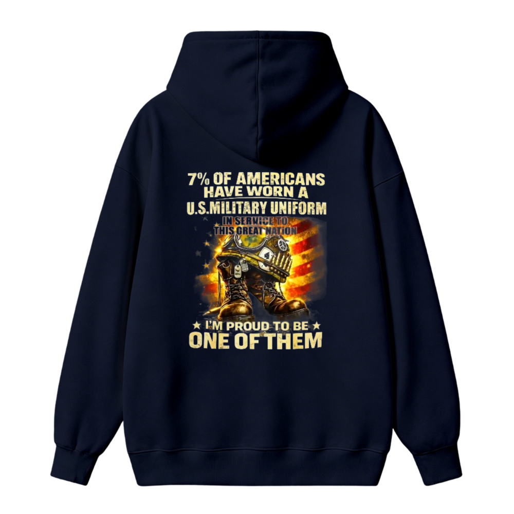 Proud American Military Veteran Service Graphic Hoodie