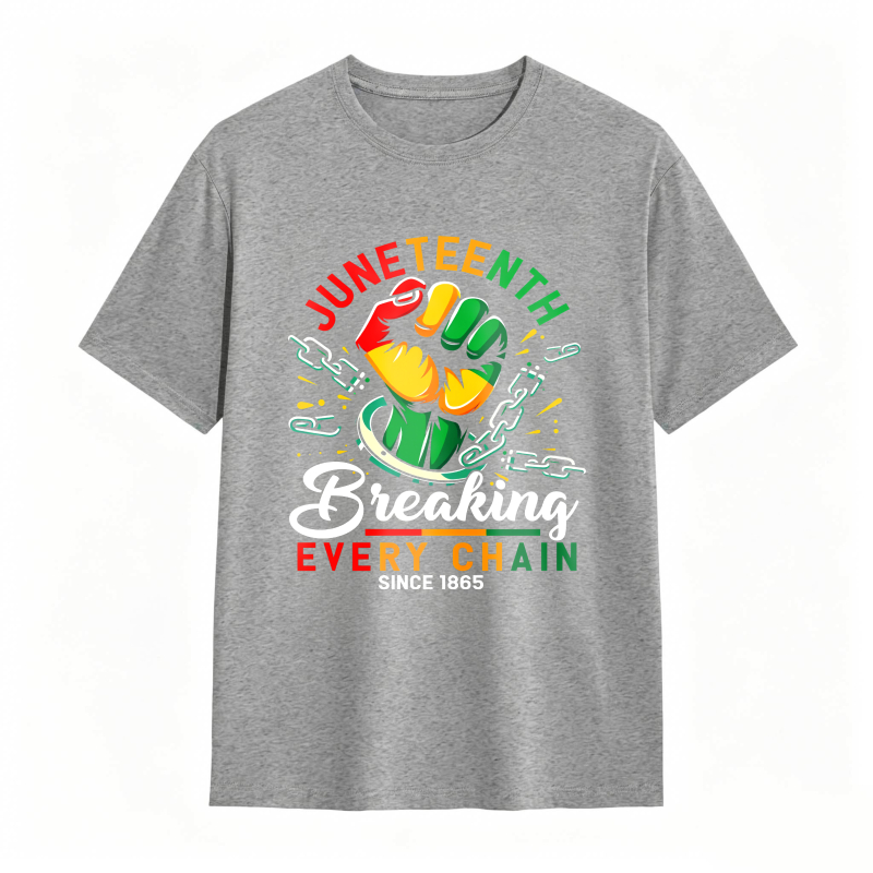 Juneteenth Breaking Every Chain Since 1865 Fist And Chains Design Unisex Classic T-shirt