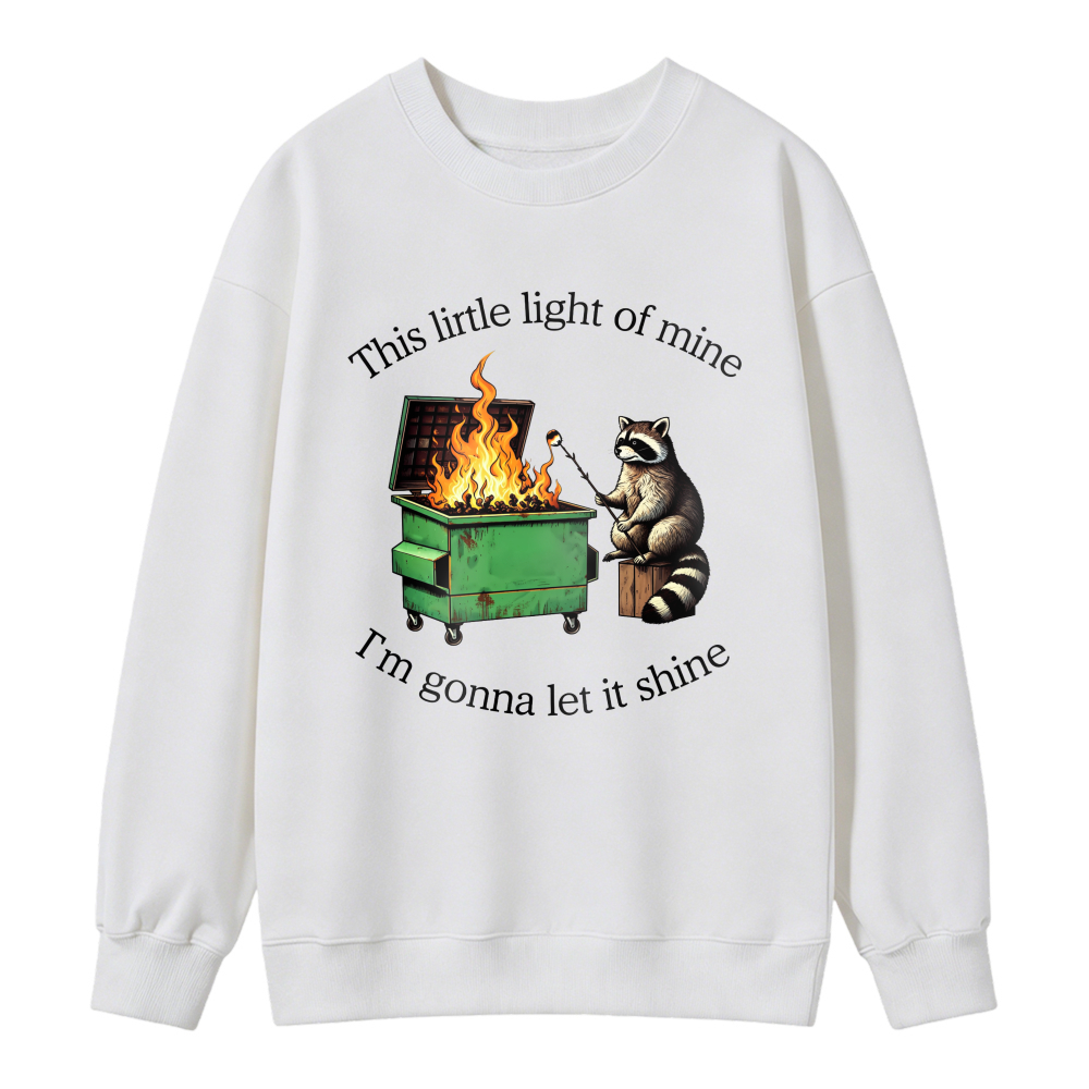 Raccoon Lighting Dumpster On Fire Unisex Crewneck Classic Sweatshirt