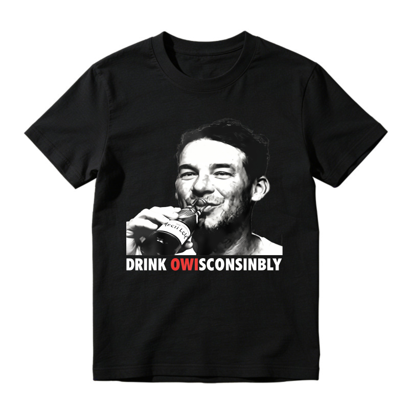 Drink Owisconsinly Funny Beer Drinking Man Graphic T-shirt