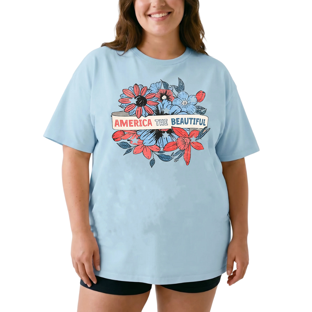 Vintage America The Beautiful Oversize Graphic Tee