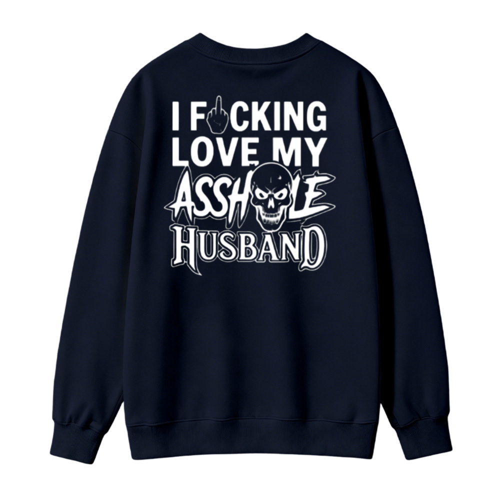 Funny Skull Graphic I Love My Husband Sweatshirt