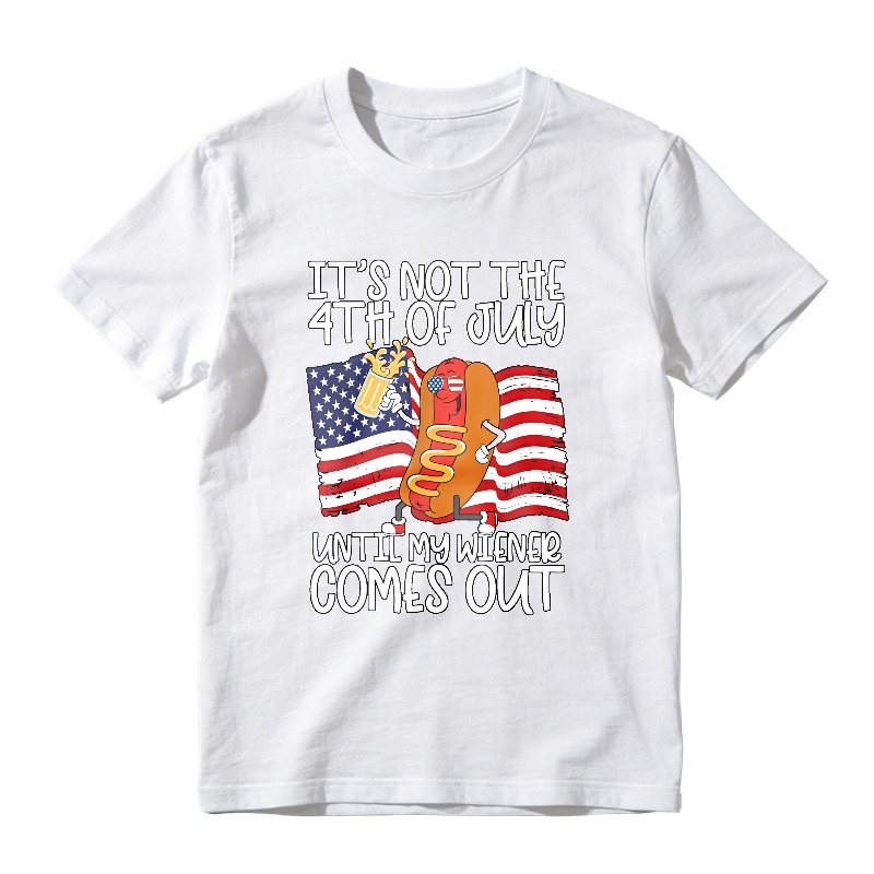 Fourth Of July Hot Dog And American Flag Design Unisex Classic T-shirt