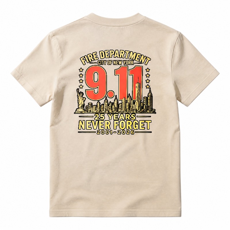 Never Forget 911 25th Anniversary NYC Fire Department T-Shirt