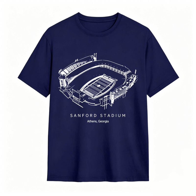 Sanford Stadium Athens Georgia Architectural Sketch T-shirt