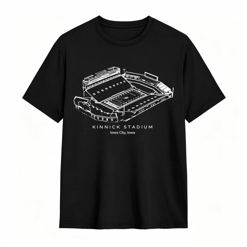 Kinnick Stadium Iowa City Iowa Architectural Blueprint Design T-shirt