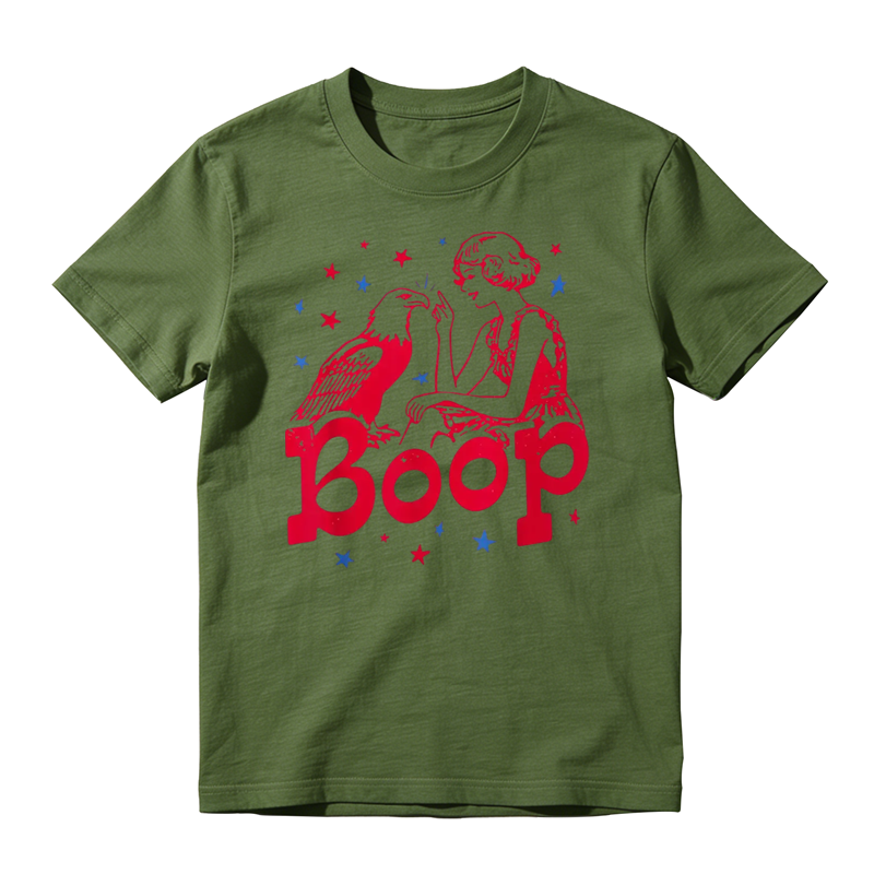 Boop The Eagle Retro America 4th of July Patriotic Graphic T-Shirt