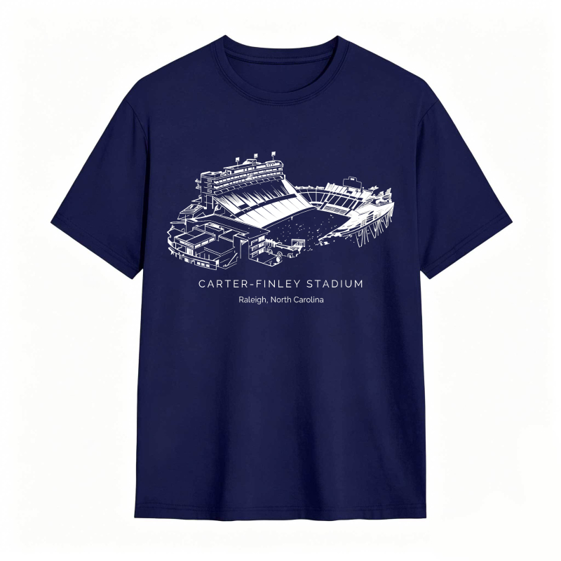 Carter Finley Stadium Raleigh North Carolina Stadium Line Art Design T-shirt