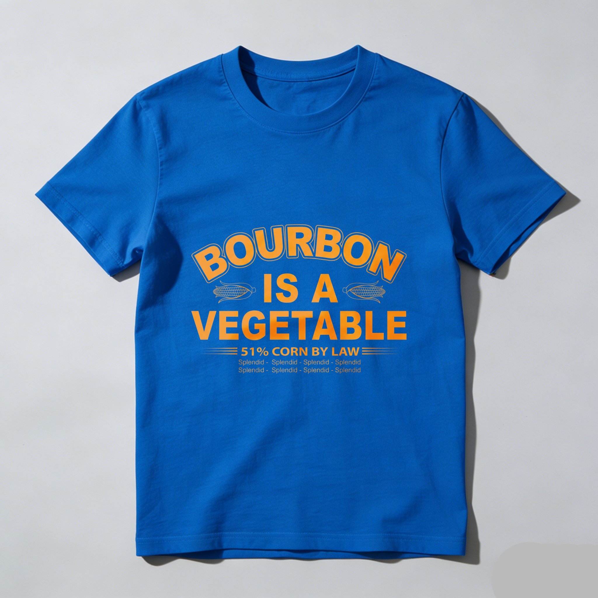 TEECURENT Bourbon Is A Vegetable 51 Percent Corn By Law Pure Cotton Short Sleeve T Shirt