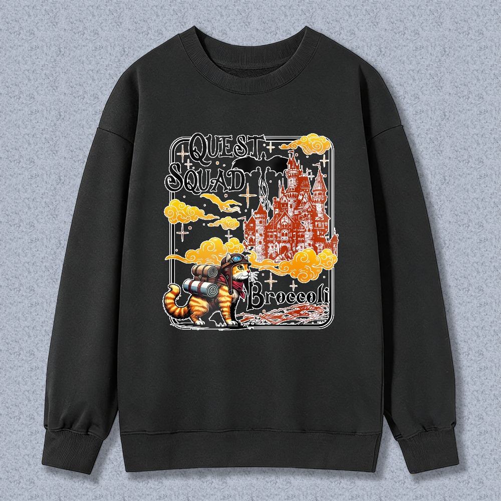 Quest Squad Broccoli Dragon Castle Graphic Sweatshirt