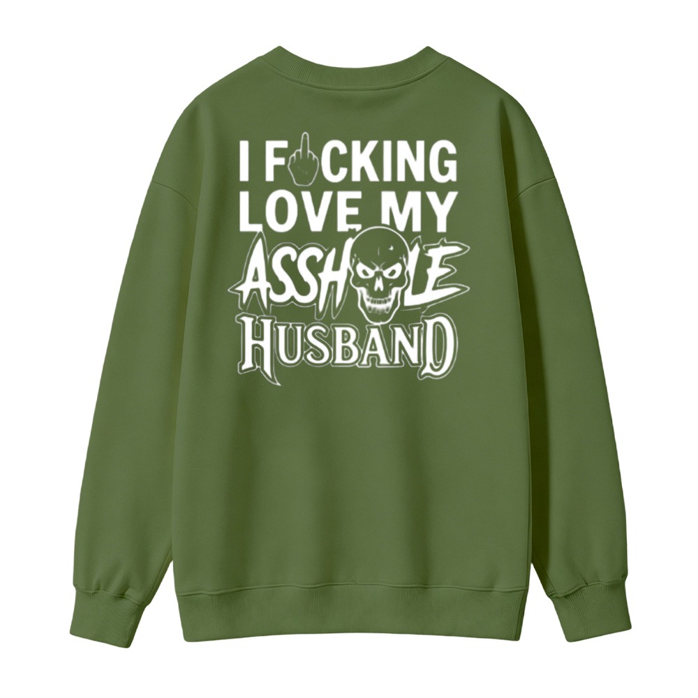Funny Skull Graphic I Love My Husband Sweatshirt